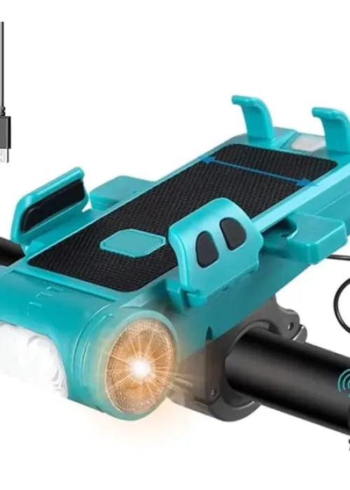 Linterna Para Bicicleta 5 En 1 Holder,power Bank