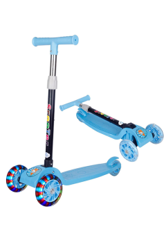 Scooter Plegable Con Luces Celeste