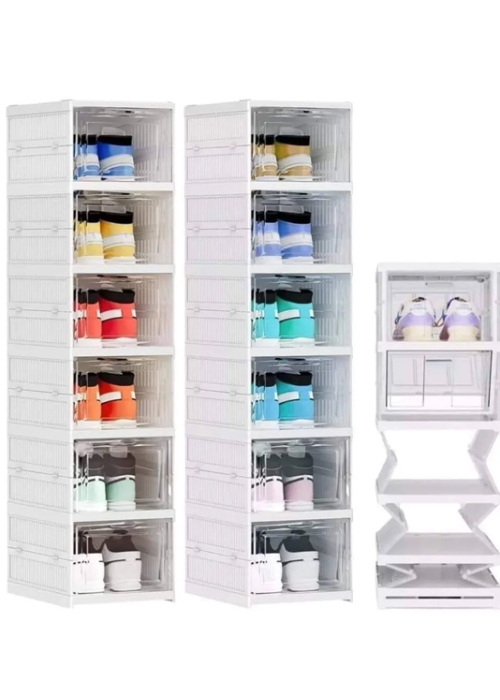 Zapatera Acrílica Plegable De 6 Niveles Organizador