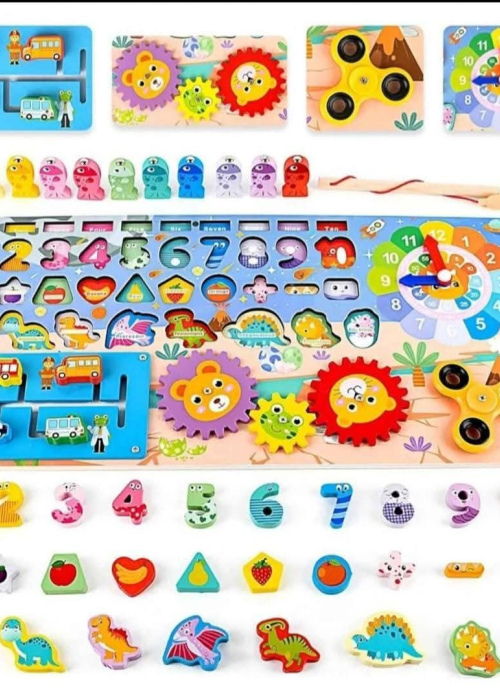 Tablero Montessori 7 en 1 – 135 Piezas Didácticas para Niños