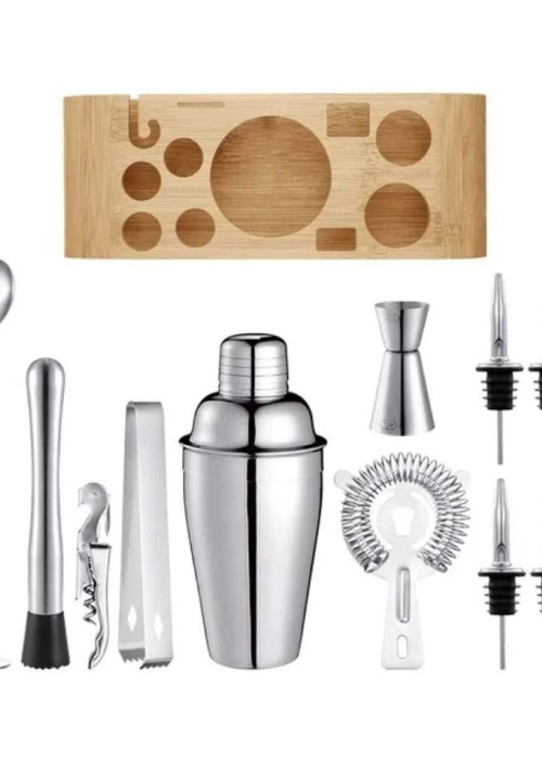Kit coctelero 12 pz acero inoxidable