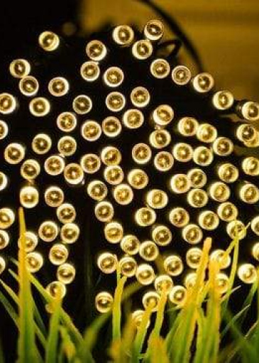 Luces lineales ambar 20 m con pane solar