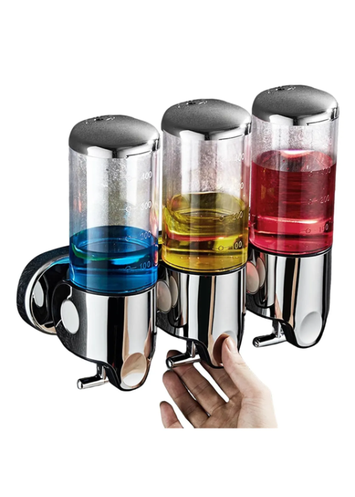 Dispensador Triple De Shampoo O Jabón