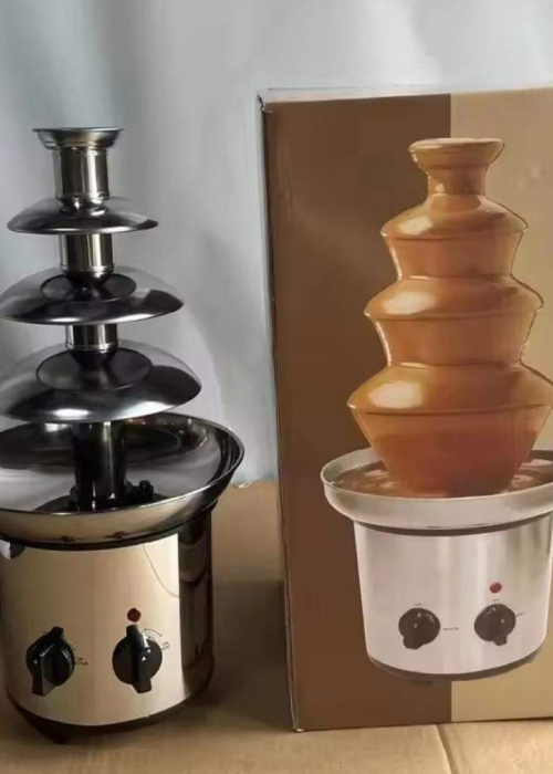 Fuente de Chocolate Cascada “Pileta” de Acero Inoxidable – 4 Niveles