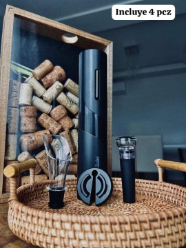 Set de Vino Eléctrico 4 Piezas – Elegancia y Funcionalidad en Cada Copa