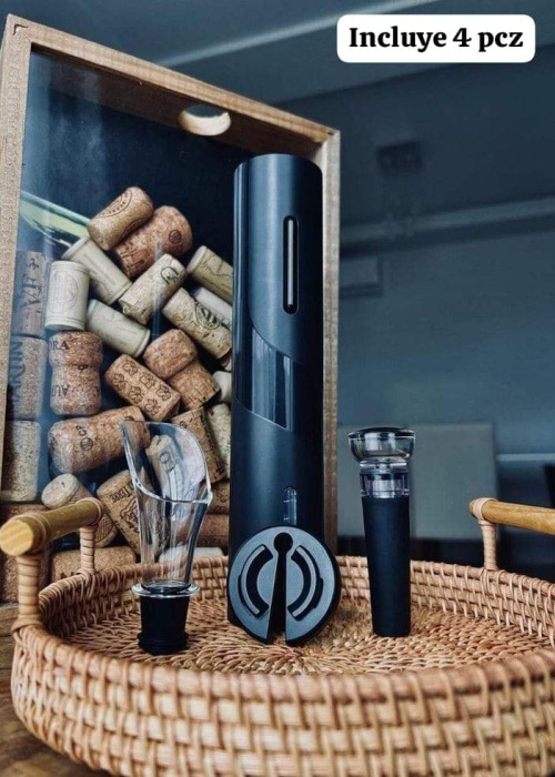 Set de Vino Eléctrico 4 Piezas – Elegancia y Funcionalidad en Cada Copa