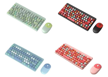 Kit Teclado + Mouse Vintage – Elegancia Retro para tu Escritorio