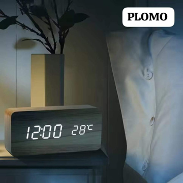 Reloj Digital Elegante Multifuncional con Diseño Madera