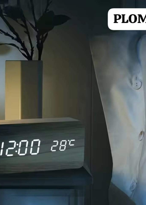 Reloj Digital Elegante Multifuncional con Diseño Madera