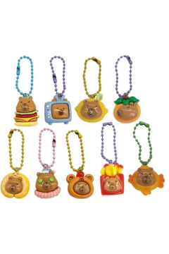 Llavero Capibara Cute Pack 04 Mini Llaveros De Resina