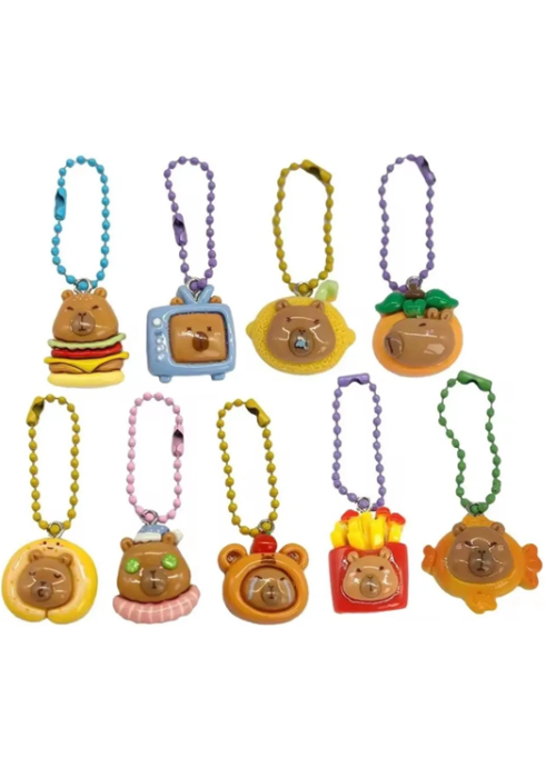 Llavero Capibara Cute Pack 04 Mini Llaveros De Resina