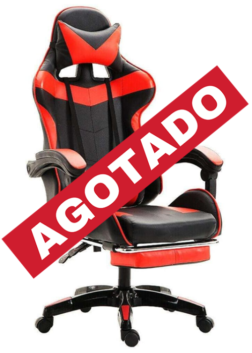 Silla Gamer Ergonomica 135° Con Posapiés Y Masajeador Rojo