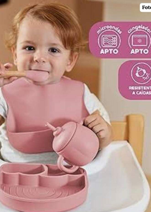 Kit de Utensilios de Silicona para Bebés — Comer Seguro, Alegre y Cómodo