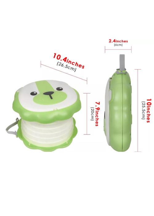 Bacin Portatil Plegable Abs Para Niños Verde